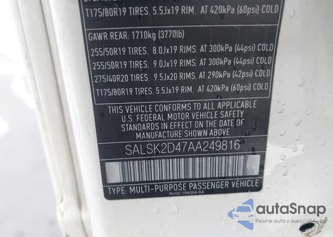 2010 Land Rover Range Rover Sport Lux from USA, damaged, VIN SALSK2D47AA249816